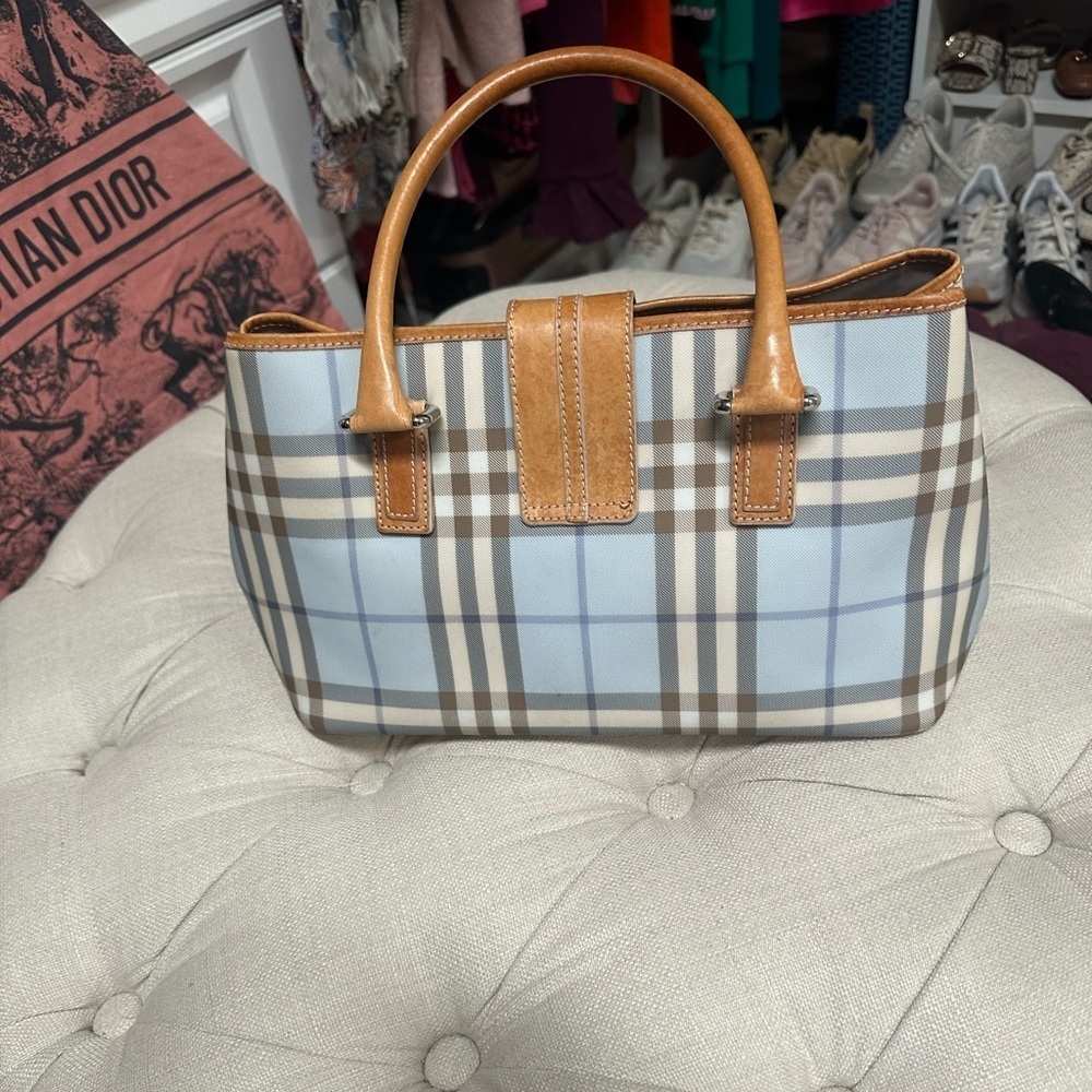 Burberry Eden Nova Check Handle Bag in Blue - Picture 7 of 15